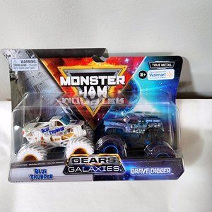 Monster Jam Blue Thunder vs. Grave Digger Trucks Gears and Galaxies